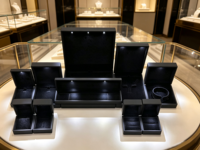 Boîte à bijoux LED en stock, boîte à bijoux LED pour la vente au détail, boîtes à bijoux LED lumineuses en gros, boîtes à bijoux LED personnalisées avec logo, série complète de boîtes à bijoux en diamant