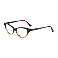 JNLOO RS2408 Monture optique à monture complète œil de chat à motif géométrique dégradé coloré, tendance, confortable, unisexe, convient à toutes les formes de visage