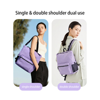 Sac à dos convertible violet clair à double bandoulière avec sangle dissimulée, sac à dos et sac fourre-tout minimaliste convertible pour les déplacements quotidiens