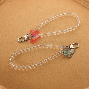Stylish Charms Key Chains Custom New White Crystal Cute Colorful Resin Butterfly Car Key Chain Accessories for Women