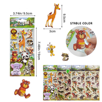 Autocollants réutilisables en mousse PVC imperméable pour enfants, mignons, en forme de bulles 3D, dessin animé, ours, lion, bricolage