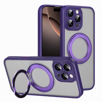 Coque classique en TPU translucide, protection magnétique anti-rayures avec support rotatif à 360°, antichoc et anti-chute