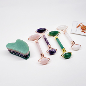 Face Lift <b>Remove</b> Wrinkles Jade Roller Set Gua Sha Face Roller Jade Facial Roller - Product Image 1