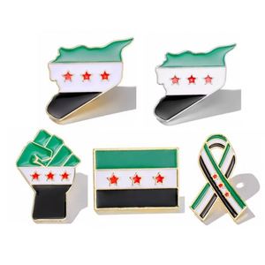 Creative Syrian Flag Brooch New Design Metal Enamel Badge Clothing Accessories Syrian <b>Map</b> Pin Badge Commemorative Gift - Product Image 2