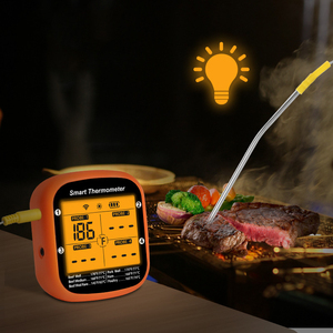 Thermomètre à viande intelligent numérique sans fil avec deux sondes, lecture instantanée, contrôle par application, alarme de minuterie, grill - Product Image 4