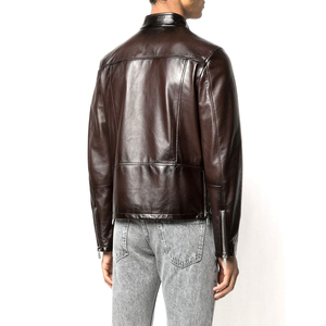 OEM Manufacturers Custom Men's Collar Leather Varsity Jacket Camouflage Embroidery Motorcycle Jacket Canvas <b>Fabric</b> Coating - Product Image 4