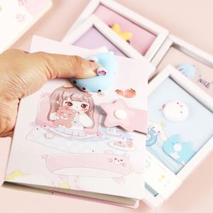 สมุดบันทึกสำหรับนักเรียนหญิง ของขวัญเครื่องเขียนยอดนิยม บรรเทาความเครียด ขนาด 11*15 ซม. สมุดโน้ตการ์ตูนปิดด้วยแม่เหล็ก ไดอารี่สำหรับเด็ก - Product Image 4