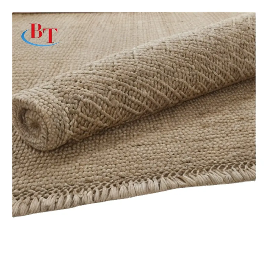 Kustomisasi karpet serat Sisal alami baru chinestyle ruang tamu besar anyaman rumput warna solid tatami linen kuning keset lantai