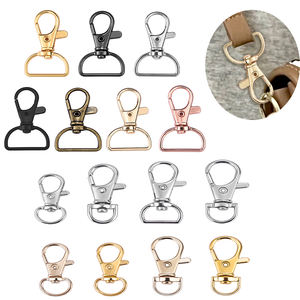 Ganchos de cierre de llavero chapados en oro, anillos en <span class=keywords><strong>D</strong></span>, hebillas de llave, conector giratorio para fabricación de joyas, artesanías DIY - Product Image 2