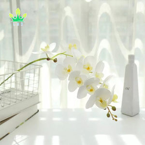 Flor Artificial blanca de 9 cabezas, mariposa Artificial de imitación, orquídeas, Rama, decoración de boda - Product Image 5