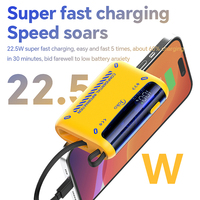 JOKO 2026 Mini Power Bank de poche 10000mAh avec câble intégré, charge rapide 22.5W/20W, affichage unique, batterie Li-Polymère