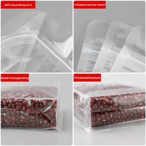 八边封袋3D自封<span class=keywords><strong>PE</strong></span>拉链顶部可重复密封加厚谷物密封茶叶食品塑料包装袋 - Product Image 6