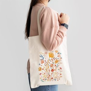 Bolsa de Mano Reutilizable de Lona de Algodón Resistente, con Hebilla Ajustable, Logotipo Personalizable, Diseño Boho con Letras, Estética y Bonita, para Compras - Product Image 5