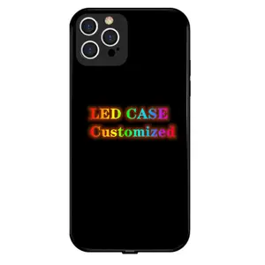 Support Small MOQ Custom LOGO Led Flashing glowing phone cases for Samsung