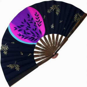 Abanico Plegable de Bambú Grande de 13 Pulgadas con Logotipo Personalizado, Abanico de Mano Plegable con Sonido de Cierre - Product Image 6