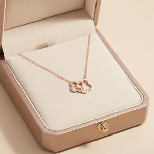 สร้อยคอเพชรแท้คุณภาพสูง ดีไซน์หรูหราทันสมัย ทองคำแท้ 18K สีโรสโกลด์ พร้อมจี้เพชรธรรมชาติ - Product Image 5