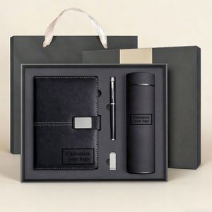 Wholesale Modern Custom Logo PU Leather Personalized Color <b>Diary</b> Notebook Pen Three One Set Business Gift Set - Product Image 1