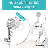 Grande salle de bain en plastique chromé 12cm brume à main Oxygenics 3 Mode Hydro douche à main
