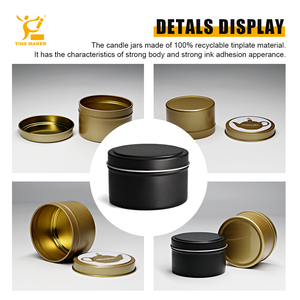 Tùy Chỉnh 4 Oz 100Ml Kim Loại Nến <span class=keywords><strong>Tin</strong></span> Có Thể Tùy Chỉnh <span class=keywords><strong>Tin</strong></span> Có Thể OEM Vòng Màu Đen In Ấn Hình Dạng Kẹo Bao Bì Tinplate Lọ - Product Image 3