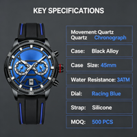 Montre à quartz de luxe pour homme, personnalisée OEM, boîtier en alliage, bracelet en acier inoxydable, étanche 3ATM, mouvement japonais, vente en gros pour les entreprises