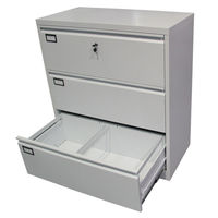Armoires de classement métalliques à 3 tiroirs verrouillables robustes, armoire latérale en acier à plusieurs tiroirs pour bureau, salon, entrepôt