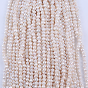 Venta Directa de Fábrica de Zhuji de Perlas Naturales de Agua Dulce Sueltas de 8-9 mm, Perlas Semiterminadas con Orificio para Hilo - Product Image 1