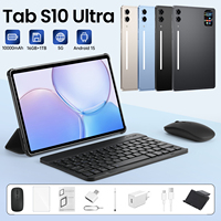 Tab S10 Ultra 10,1 pouces MTK Octa Core 16 Go + 1 To 108 MP 10000 mAh 4G/5G Double SIM + TF Écran sans cadre 2560x1600 Android 14 Navigateur Face