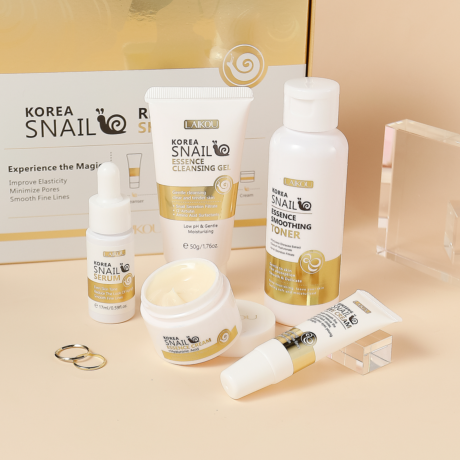 LAIKOU KOREA SNAIL リバイタライジングスキンケアセット - 敏感肌用