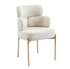 <span class=keywords><strong>Chaise</strong></span> de salle à manger de luxe en <span class=keywords><strong>tissu</strong></span> bouclé avec accoudoirs, pieds dorés modernes, fauteuil d'appoint <span class=keywords><strong>beige</strong></span>, <span class=keywords><strong>chaise</strong></span> rembourrée pour chambre à coucher - Product Image 2