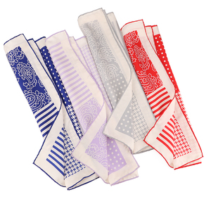 Fazzoletto da Taschino Classico con Stampa Pied-de-Poule Paisley, in Seta a Righe e Pois, 4 in 1 per Uomo - Product Image 2