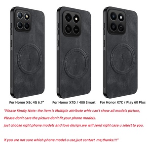 Custodia Protettiva Magnetica in Pelle PU Opaca per Obiettivo per Honor X8c / X7D / 400 <span class=keywords><strong>Smart</strong></span> / X7C / Play 60 Plus con Ricarica Wireless - Product Image 2