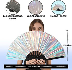 Vente en gros Ventilateur à manivelle en bambou Grand modèle décoratif de 33cm en PVC pour la fête Modèle peint Souvenirs Cadeaux d'affaires - Product Image 5