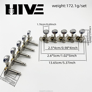 Clavijas de Afinación para Guitarra de 10 Cuerdas, Modelo 5R5L, Cabeza Redonda Pequeña, Acero, Venta Directa de Fábrica HIVE Original - Product Image 2