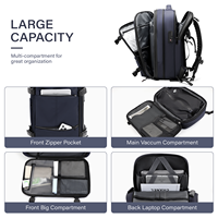 Sac à dos de voyage extensible 60L avec serrure TSA, grande capacité, sac à dos pour ordinateur portable 17,3 pouces, pour hommes, voyages d'affaires
