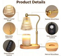 Lampe chauffe-bougie - Lampe chauffe-bougie avec minuterie et variateur d'intensité, hauteur réglable, chauffe-cire électrique