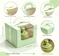 Boîte à gâteau portable en papier d'art haut de gamme avec fenêtre, finition UV sélective, base épaissie pour pâtisserie/emballage, tailles 4/6/8 pouces, cadeau artisanal