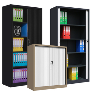 Modern Design Metal Sliding <strong>Roller</strong> Door File <strong>Cabinet</strong> Two PVC Tambour Door Steel Cupboard Adjustable Shelf for School Hospital - Product Image 4