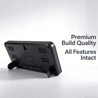 Réveil numérique intelligent LCD ultra-fin, silencieux, simple, avec affichage de la température/humidité, alimenté par piles, écologique, pour bureau/table