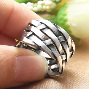 yunnique Fashion <b>Rings</b> Geometric Weaving Gold Men's Jewelry Gift - Product Image 4