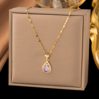 Nouveau Collier Pendentif Femme 2025 en Cuivre Électroplaqué avec Zircon Brillant et Chaîne Bambou à Grands Maillons Sportifs