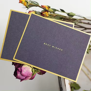 Carte de remerciement élégante de luxe de haute qualité pour les petites entreprises personnalisée avec logo cartes d'invitation en feuille d'or Carte De Remerciement - Product Image 1