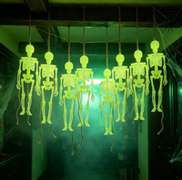 Ensemble de 8 mini-squelettes phosphorescents pour déguisement, accessoires de scène hantée, décoration suspendue pour Halloween, maison et jardin