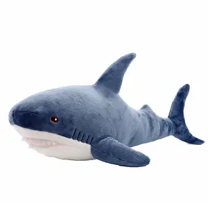 Heißer-verkauf Personalisierte Schöne Blue Shark Kuscheltiere Kissen Für Kinder Angepasst Shark Plüsch Spielzeug