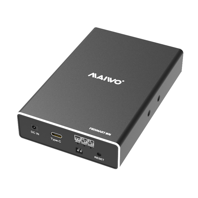 Dual Bay 10Gbps USB-C 2.5\" SATA HDD Case Aluminum RAID SSD Enclosure with RAID 0/1/JBOD Large Function HDD Storage