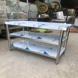 Table de travail industrielle commerciale en acier inoxydable avec fournisseur d'hôtel sous l'étagère aux Philippines/Table de travail à 3 niveaux China Factory