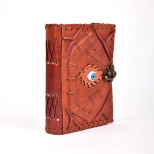Meilleures ventes 2026 : Journal en cuir Hocus Locus Œil protecteur avec fermeture à cadenas, style vintage, fait main - Product Image 4