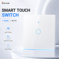 Panneau de commande intelligent TUYA Ewelink, interrupteur intelligent étanche avec panneau en verre, compatible Alexa, fonctionne avec ou sans fil neutre