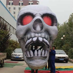 Crâne géant gonflable personnalisé pour Halloween, modèle de tête de squelette effrayant en PVC/tissu Oxford, taille 1m-3m, logo personnalisé pour <span class=keywords><strong>pub</strong></span> - Product Image 3