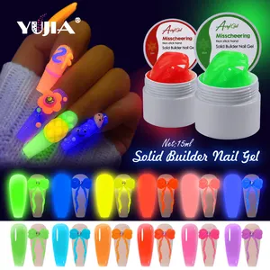 NEW arrive luminous 6 colors nail solid non-stick hand Builder Nail Art Gel nail shop dedicated