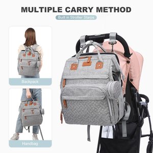 Mochila de Fraldas Multifuncional Portátil para Viagem, Berço, Bolsa de Maternidade Resistente à Água com Trocador para Bebê Menina e Menino - Product Image 4